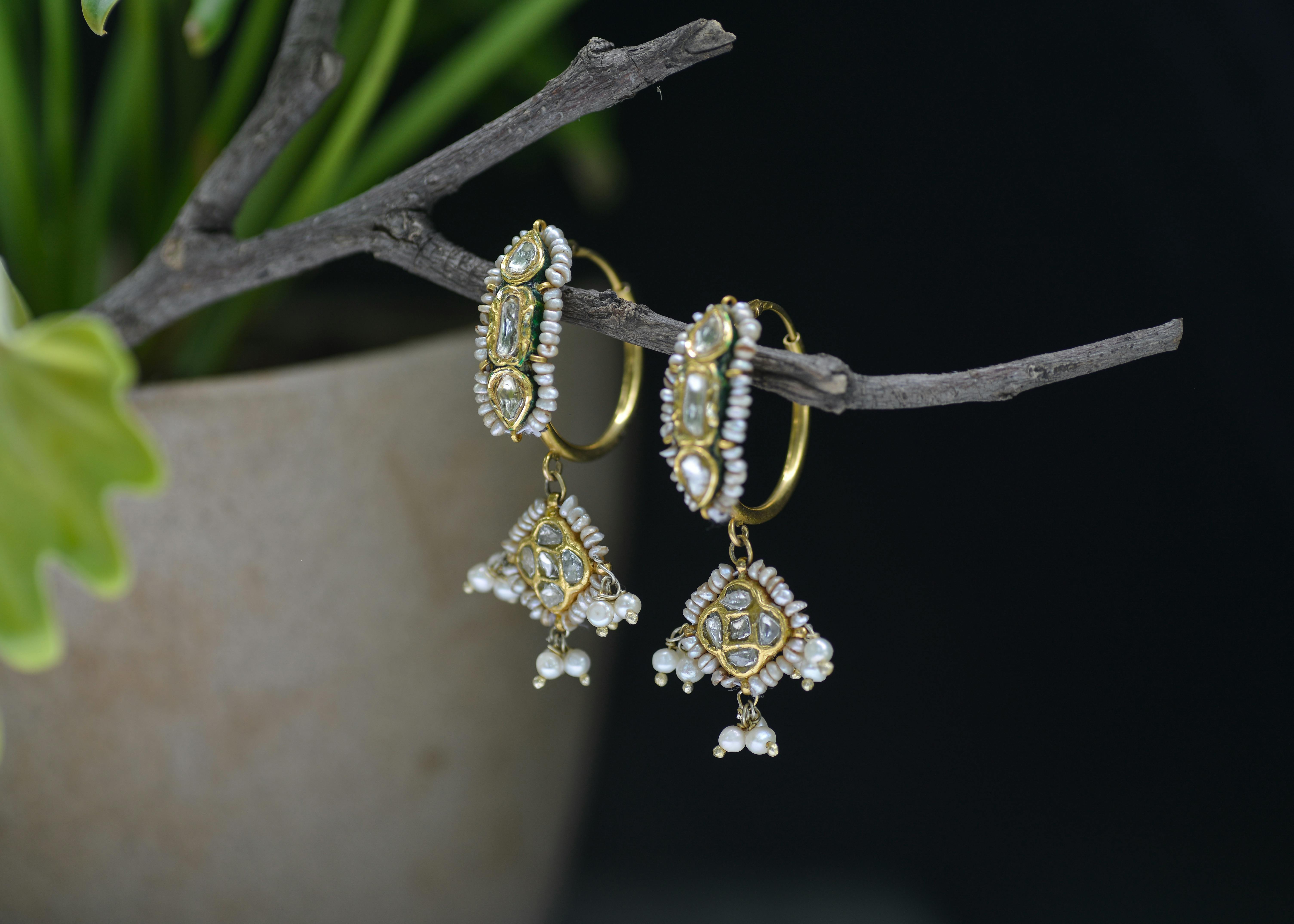 Artisan gold earrings